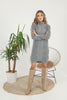 Womens Knitted Pattern High Neck Dress MEWKND169