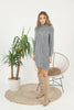 Womens Knitted Pattern High Neck Dress MEWKND169