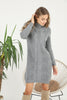 Womens Knitted Pattern High Neck Dress MEWKND169