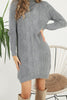 Womens Knitted Pattern High Neck Dress MEWKND169