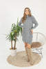 Womens Knitted Pattern High Neck Dress MEWKND169