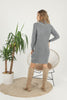 Womens Knitted Pattern High Neck Dress MEWKND169