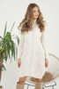 Womens Knitted Pattern High Neck Dress MEWKND170