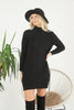 Womens Knitted Pattern High Neck Dress MEWKND171