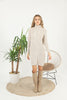 Womens Knitted Pattern High Neck Dress MEWKND172