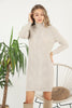 Womens Knitted Pattern High Neck Dress MEWKND172