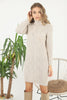 Womens Knitted Pattern High Neck Dress MEWKND172