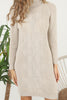 Womens Knitted Pattern High Neck Dress MEWKND172