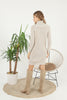Womens Knitted Pattern High Neck Dress MEWKND172