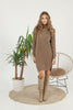 Womens Knitted Pattern High Neck Dress MEWKND174