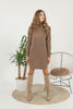 Womens Knitted Pattern High Neck Dress MEWKND174