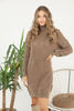 Womens Knitted Pattern High Neck Dress MEWKND174