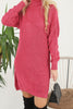 Womens Knitted Pattern High Neck Dress MEWKND175