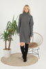 Womens Knitted Pattern High Neck Dress MEWKND177