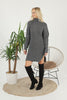 Womens Knitted Pattern High Neck Dress MEWKND177