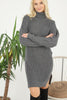 Womens Knitted Pattern High Neck Dress MEWKND177