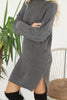 Womens Knitted Pattern High Neck Dress MEWKND177