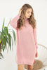 Womens Knitted Pattern High Neck Dress MEWKND178