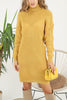 Womens Knitted Pattern High Neck Dress MEWKND180