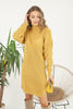 Womens Knitted Pattern High Neck Dress MEWKND180