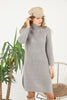 Womens Knitted Pattern High Neck Dress MEWKND182