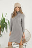 Womens Knitted Pattern High Neck Dress MEWKND182