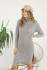 Womens Knitted Pattern High Neck Dress MEWKND182