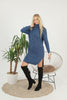 Womens Knitted Pattern High Neck Dress MEWKND183