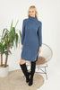 Womens Knitted Pattern High Neck Dress MEWKND183