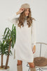 Womens Knitted Pattern High Neck Dress MEWKND184