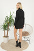 Womens Knitted Pattern High Neck Dress MEWKND189