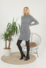 Womens Knitted Pattern High Neck Dress MEWKND190