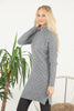 Womens Knitted Pattern High Neck Dress MEWKND190