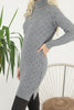 Womens Knitted Pattern High Neck Dress MEWKND190