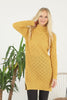 Womens Knitted Pattern High Neck Dress MEWKND191