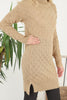 Womens Knitted Pattern High Neck Dress MEWKND192