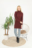 Womens Knitted Pattern High Neck Dress MEWKND194