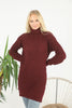 Womens Knitted Pattern High Neck Dress MEWKND194