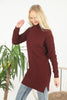 Womens Knitted Pattern High Neck Dress MEWKND194