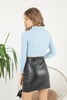 Women's Crop Stand Collar Knit Detail Top - WST92
