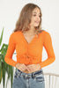 Women's Crop Front Tie Knit Detail Top - WST99