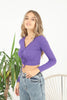 Women's Crop Front Tie Knit Detail Top - WST101