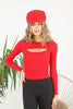 Women's Front Slit Knit Detail Top - WST104