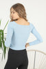 Women's Front Slit Knit Detail Top - WST105