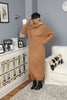 Womens Knitted Pattern High Neck Extra Thick Dress MEWKND202