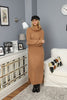 Womens Knitted Pattern High Neck Extra Thick Dress MEWKND202