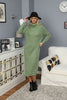 Womens Knitted Pattern High Neck Extra Thick Dress MEWKND203