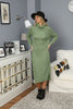 Womens Knitted Pattern High Neck Extra Thick Dress MEWKND203
