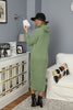 Womens Knitted Pattern High Neck Extra Thick Dress MEWKND203
