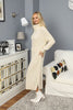 Womens Knitted Pattern High Neck Extra Thick Dress MEWKND204